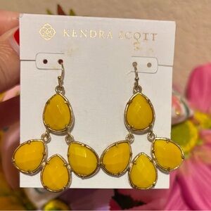 Kendra Scott | Mustard Yellow Courtney earrings in gold